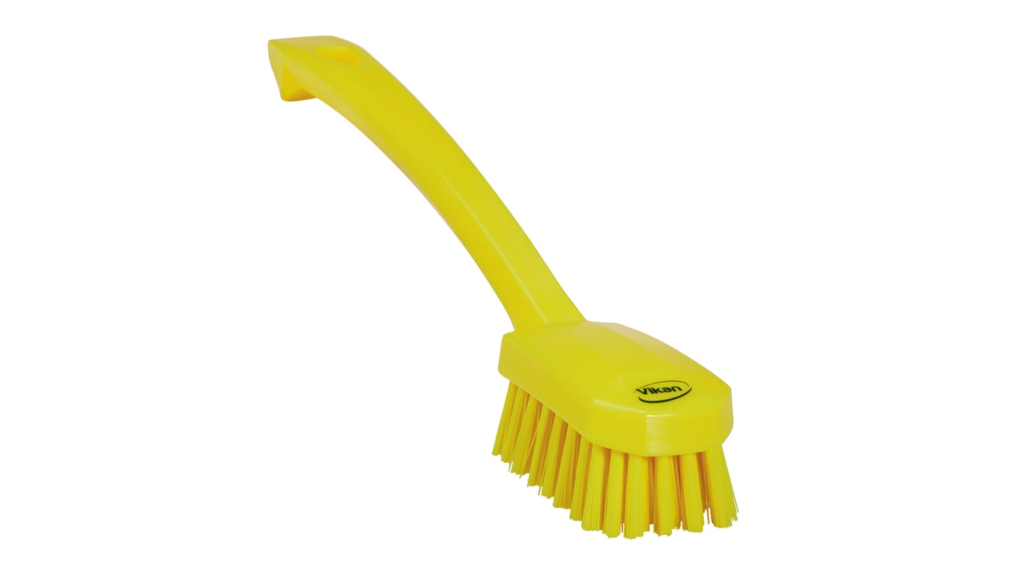 Vikan Medium Bristle Yellow Scrubbing Brush, 22mm bristle length, PET bristle material