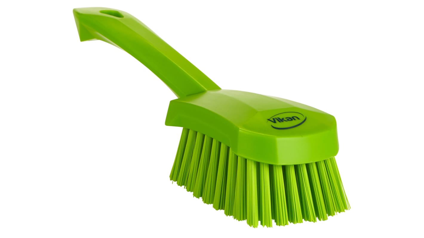 Vikan Hard Bristle Green Scrubbing Brush, 36mm bristle length, PET bristle material