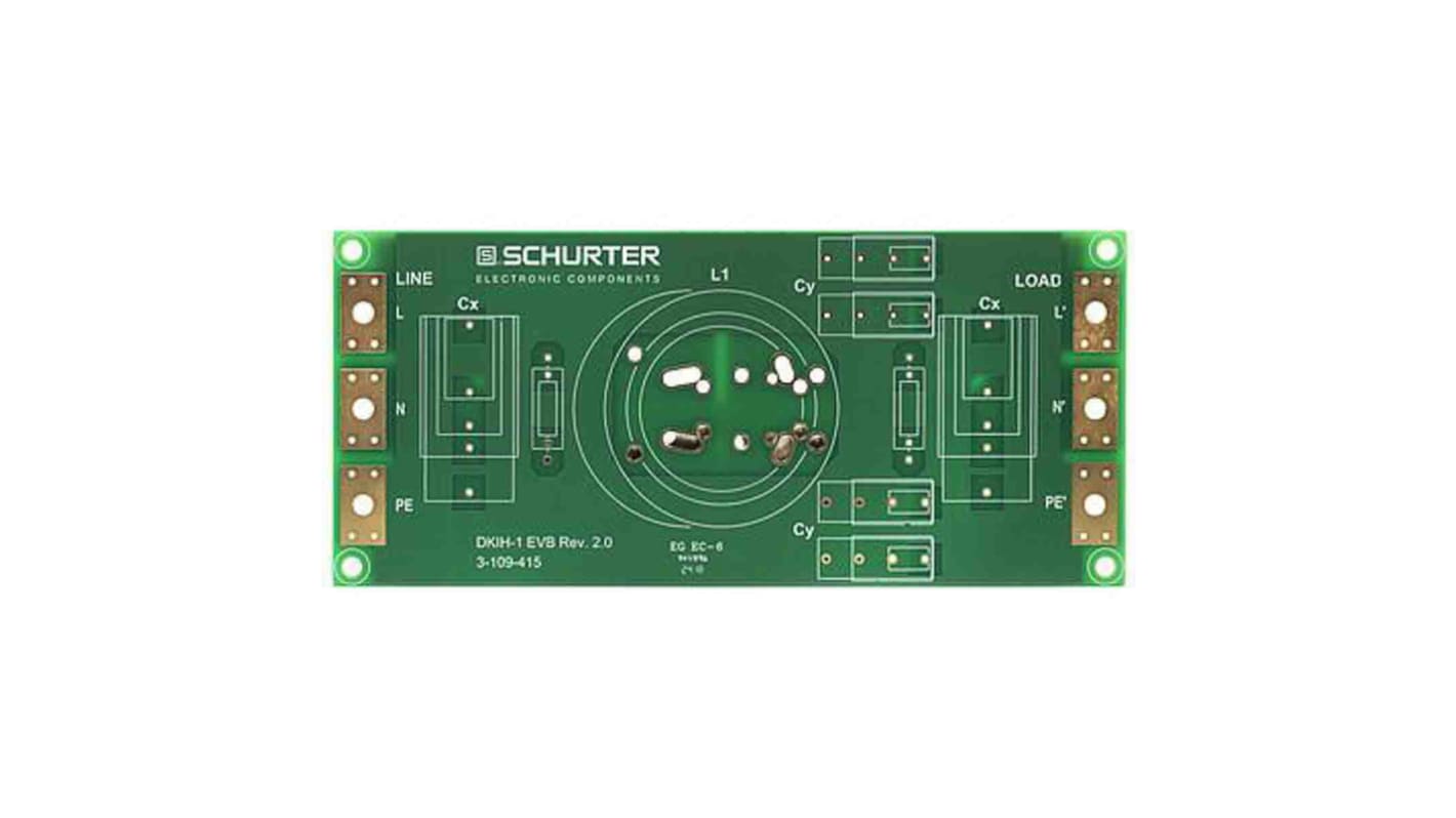 Filtr sieciowy, 1, 3-fazowy, 50A, 250 V AC, 425 V DC, seria: DKIH-EVB, Schurter