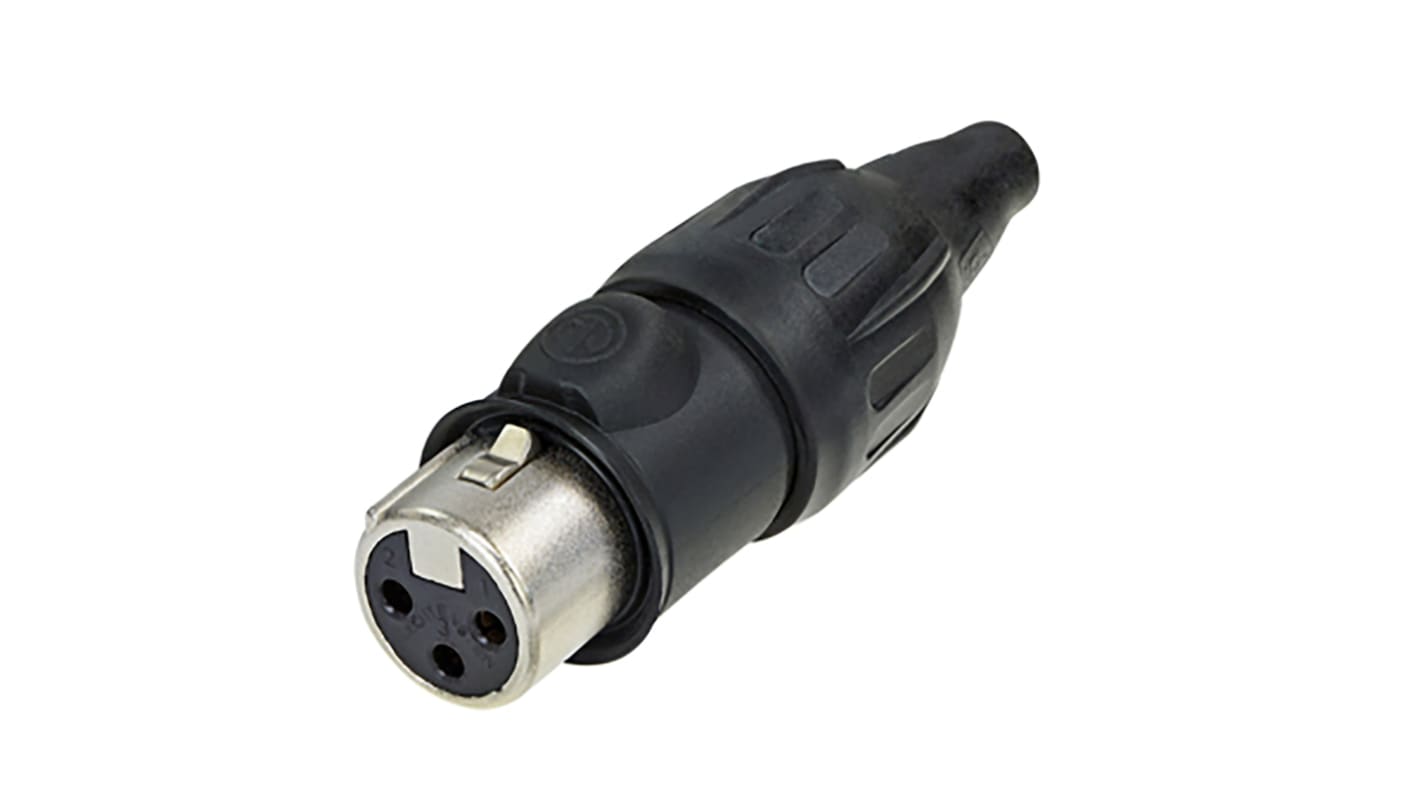 Neutrik Cable Mount XLR Connectors, Female, IP65, <50 V, 3 Way, Au over Ni Plating