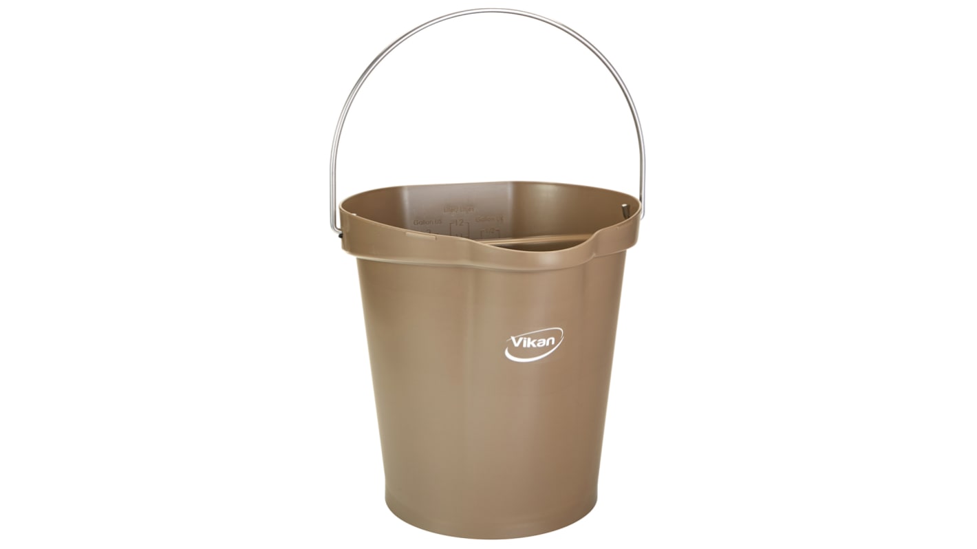 12L Plastic Brown Bucket With Handle