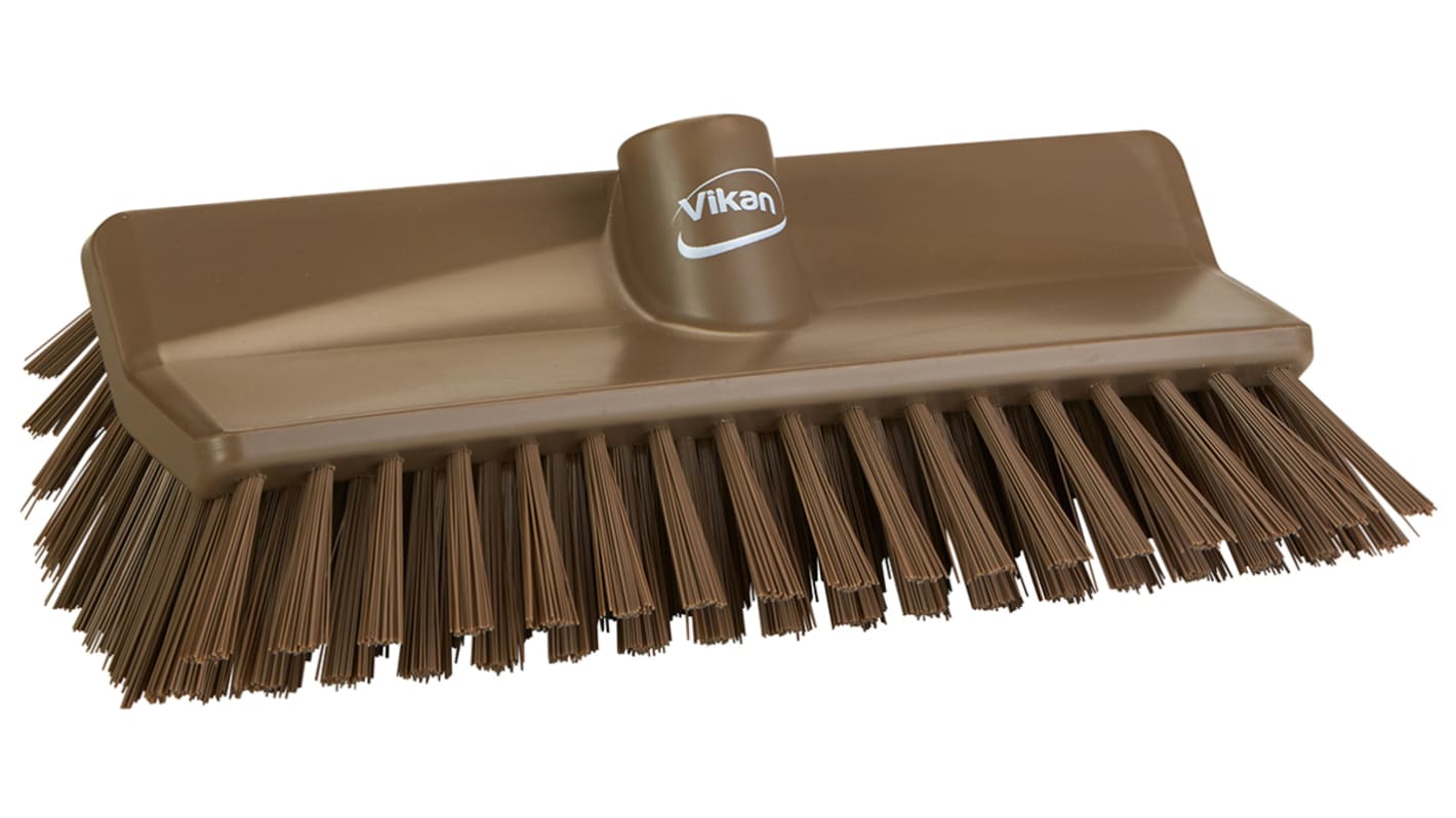 Vikan Medium Bristle Brown Scrubbing Brush, 41mm bristle length, PET bristle material