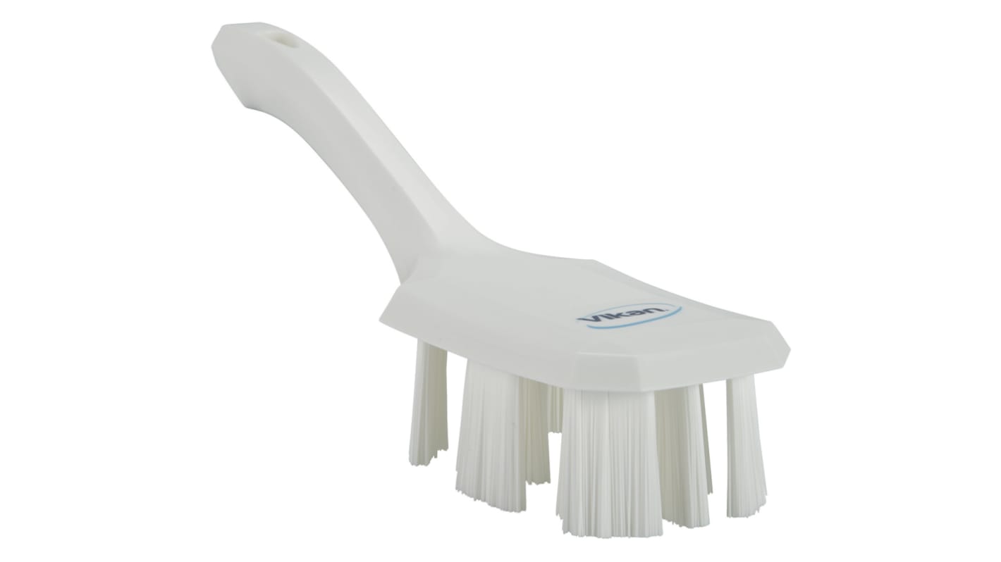 Vikan Hard Bristle White Scrubbing Brush, 37mm bristle length, PET bristle material