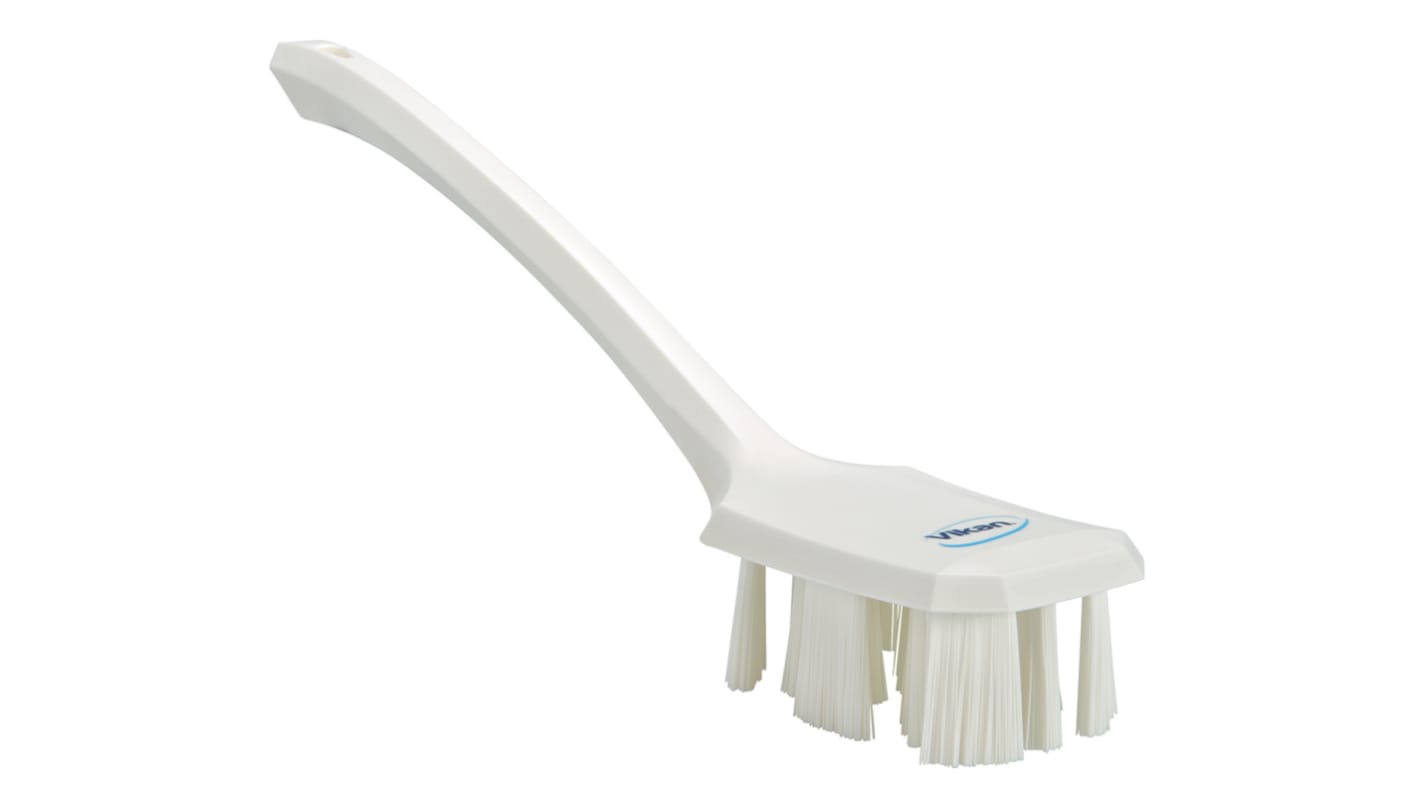 Vikan Hard Bristle White Scrubbing Brush, 37mm bristle length, PET bristle material