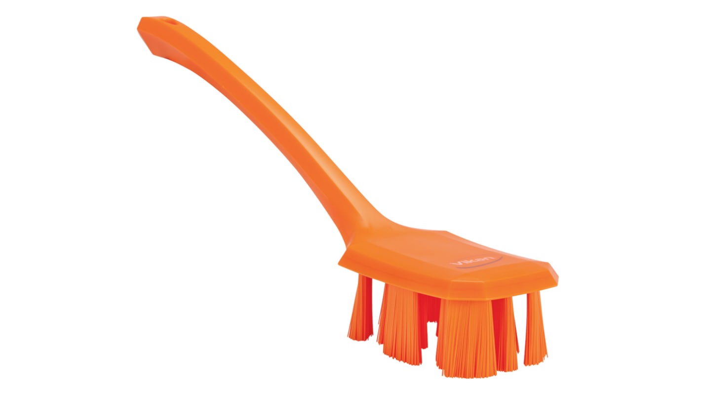 Vikan Hard Bristle Orange Scrubbing Brush, 37mm bristle length, PET bristle material