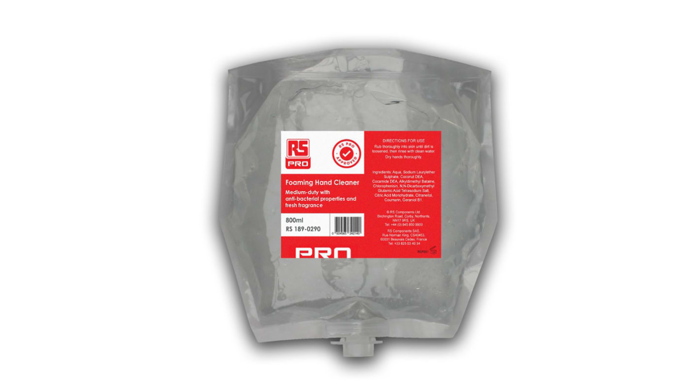 RS PRO Foaming Hand Cleaner with No Petroleum or Natural Solvents with Anti-Bacterial Properties - 800 ml Cartridge