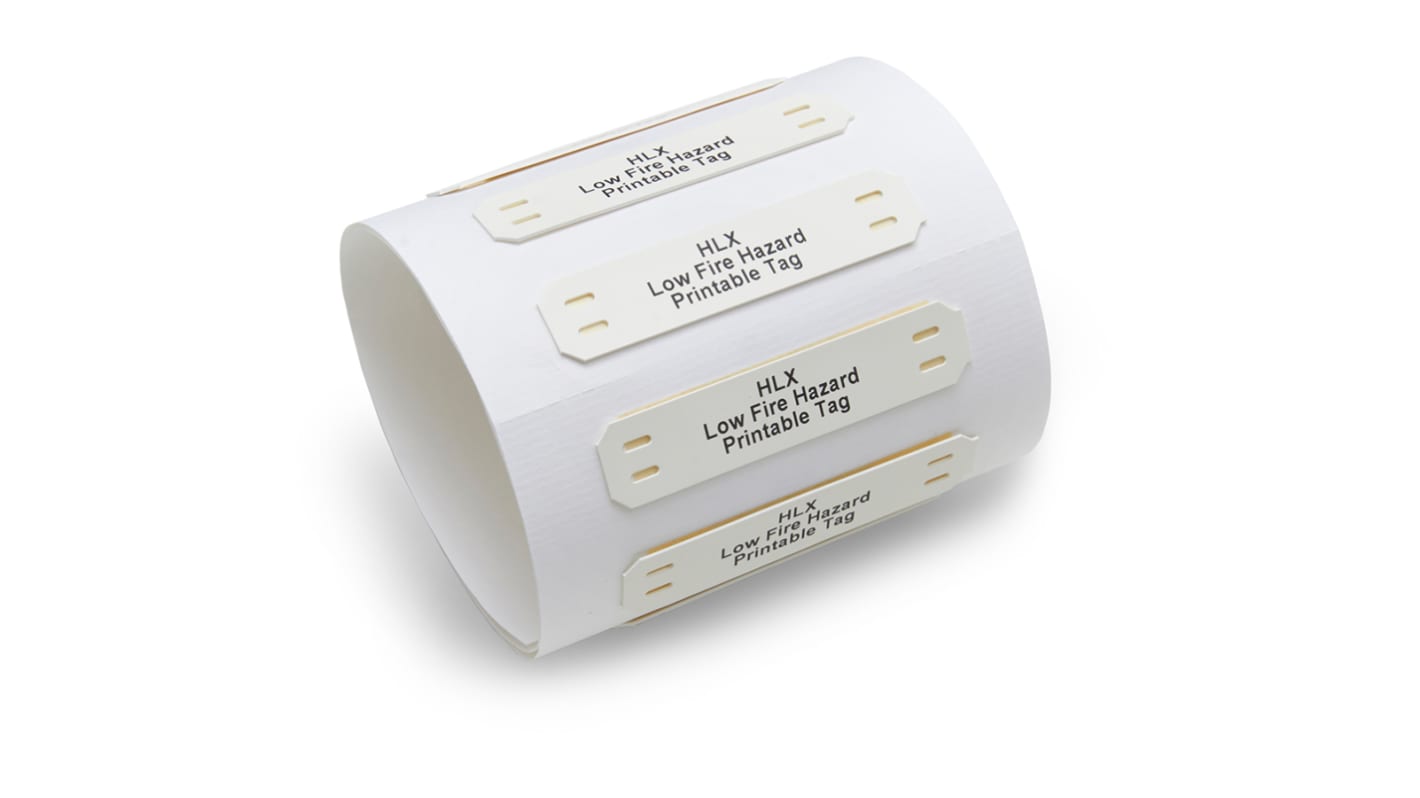 TE Connectivity 白色线缆标签, 交联聚烯烃, 80mm x 12.5mm标签, HLX系列