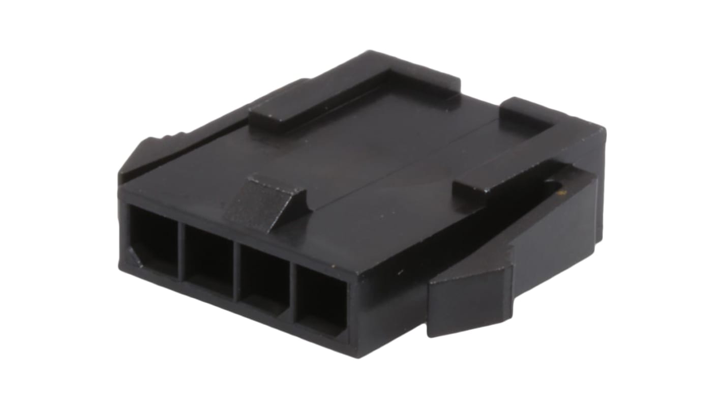 Carcasa de conector de crimpado Molex 43640-0400, Serie Micro-Fit, paso: 3mm, 4 contactos, , 1 fila filas, Macho,