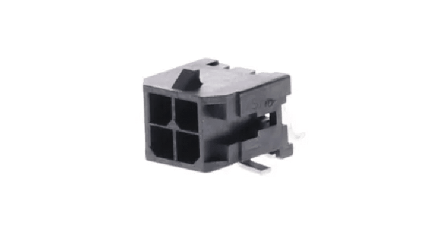 Molex Micro-Fit 3.0 Series Right Angle Surface Mount PCB Header, 4 Contact(s), 3.0mm Pitch, 2 Row(s), Shrouded