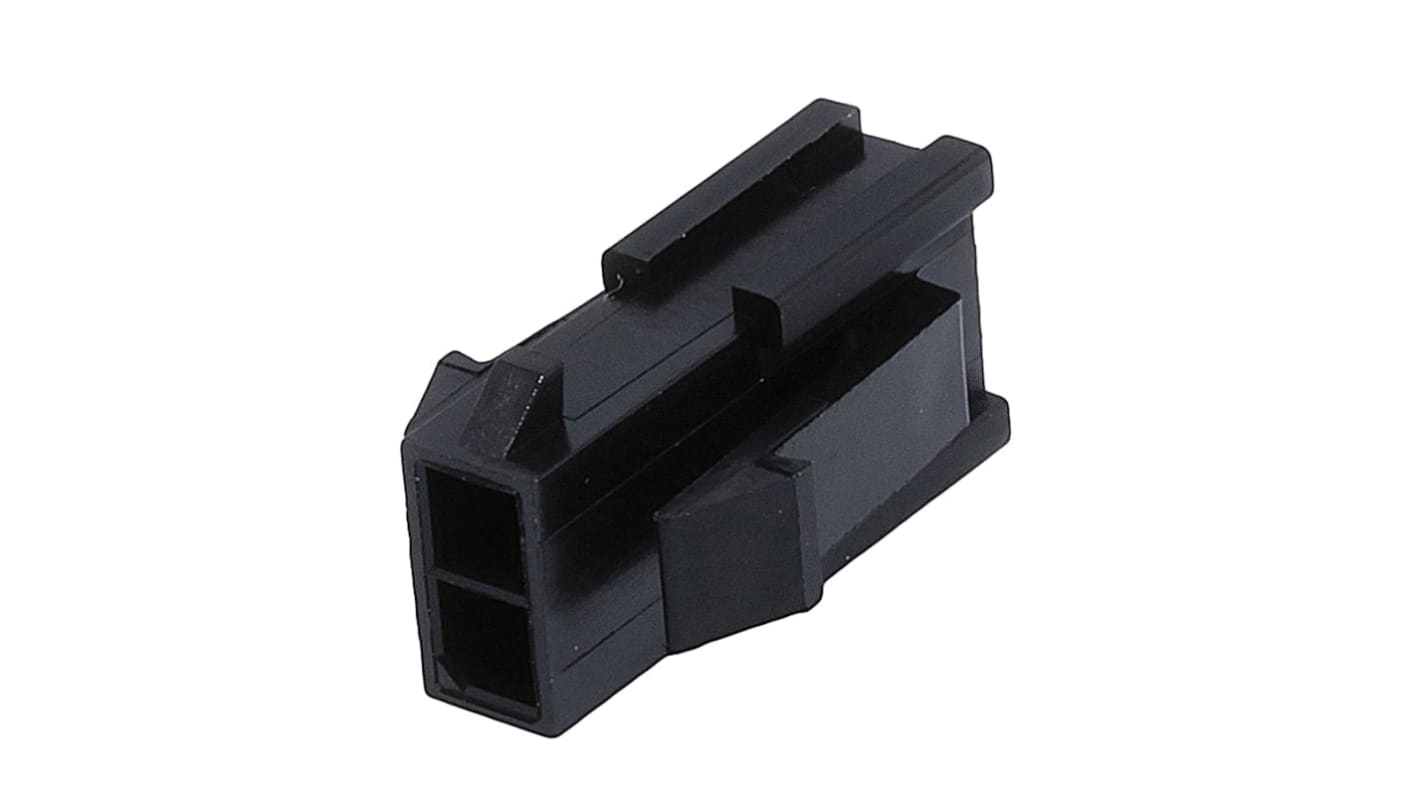 Carcasa de conector de crimpado Molex 43020-0200, Serie Micro-Fit, paso: 3mm, 2 contactos, 2 filas, Macho, Montaje en