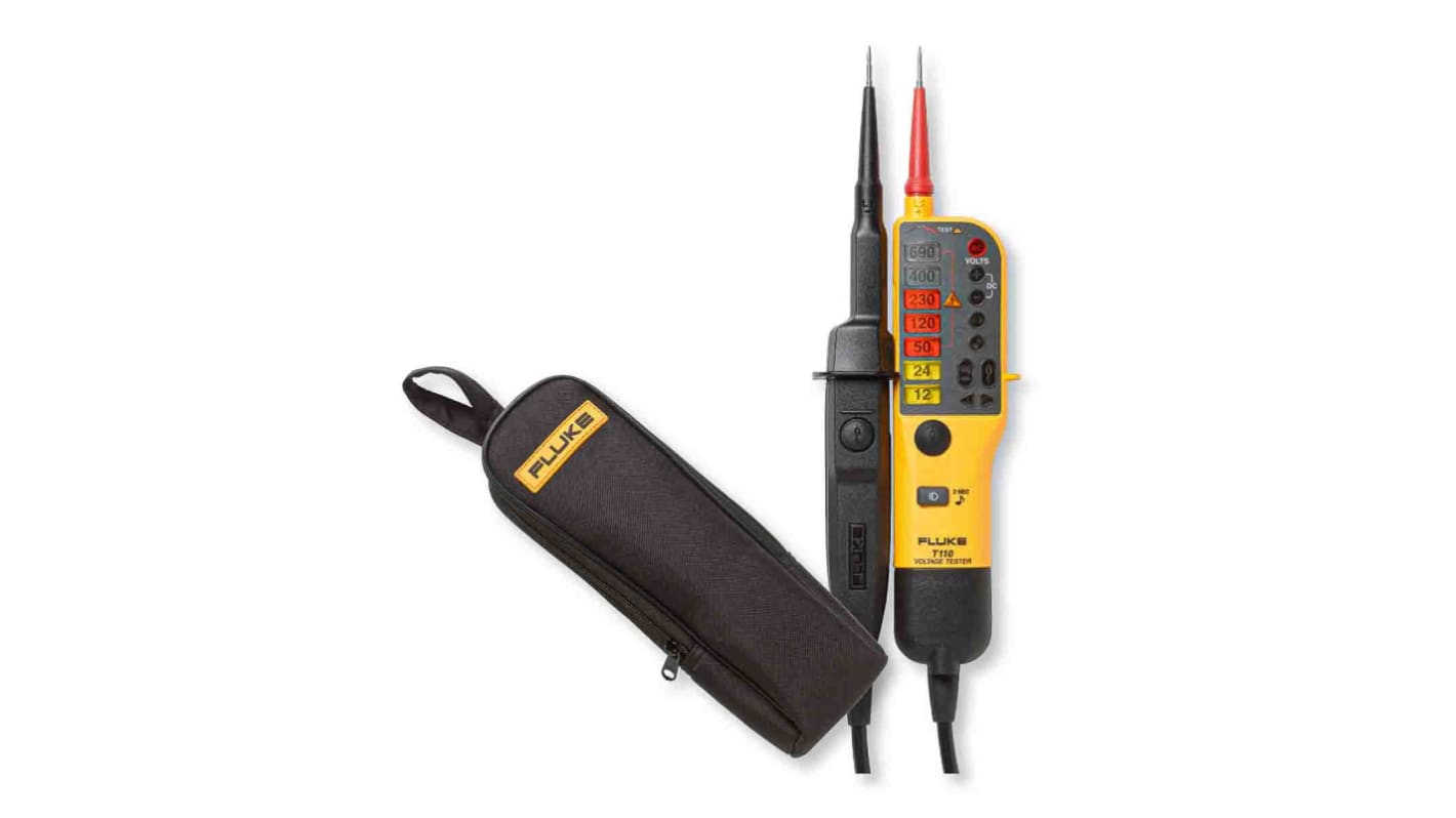 Fluke T110 LCD Spannungsprüfer mit Durchgangsprüfung, CAT III 690V
