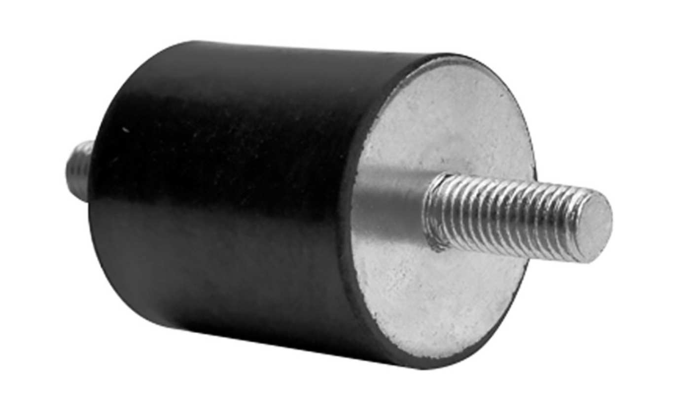 RS PRO M6 Anti Vibration Mount, Male to Male Bobbin with 38.5kg Compression Load