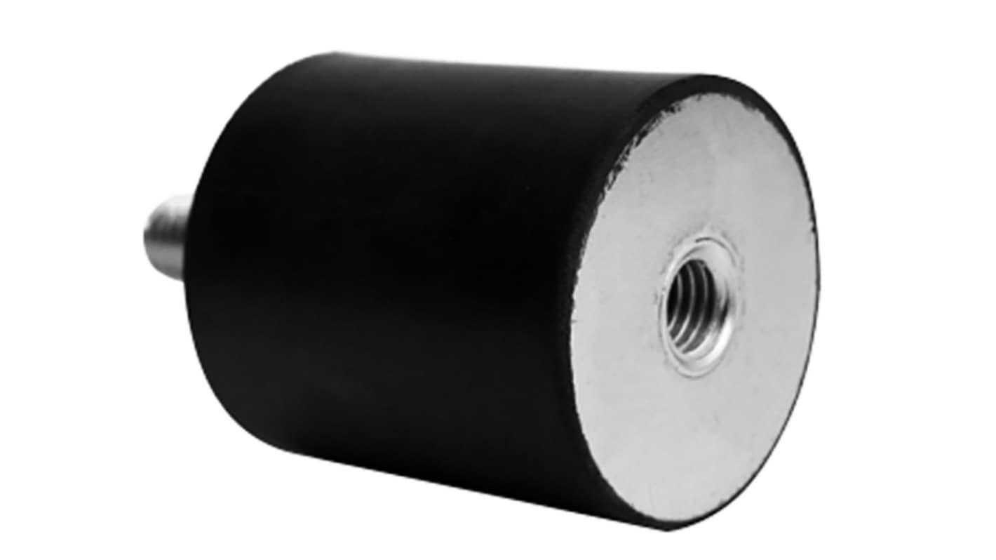 RS PRO M6 Anti Vibration Mount, Male to Female Bobbin with 23.65kg Compression Load