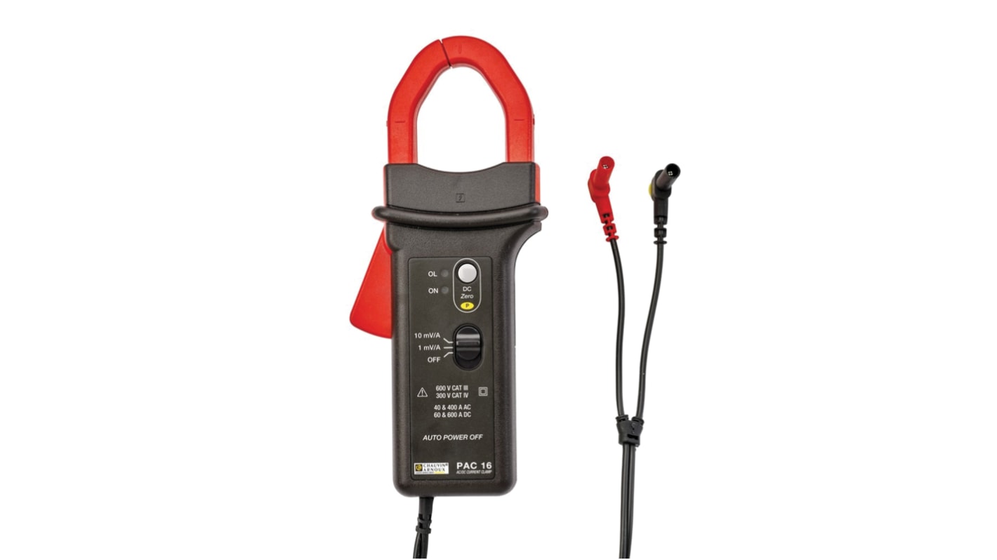 Chauvin Arnoux PAC 16 Current Clamp, 600A dc DC Max, AC/DC Adapter, 400A ac AC Max, Current Output - UKAS Calibrated