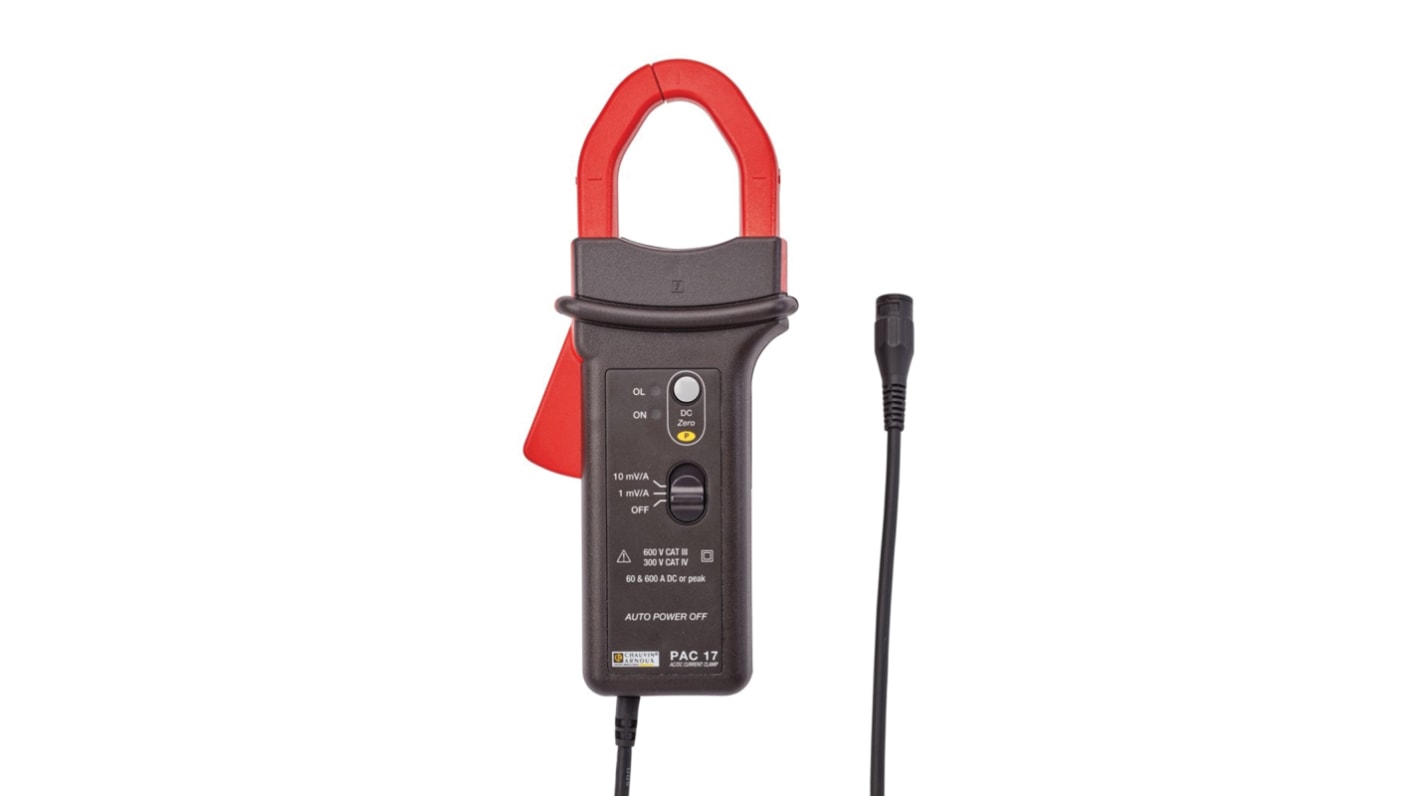 Pinza amperimétrica Chauvin Arnoux PAC 17, calibrado UKAS, para corriente hasta 400A ac / 600A dc
