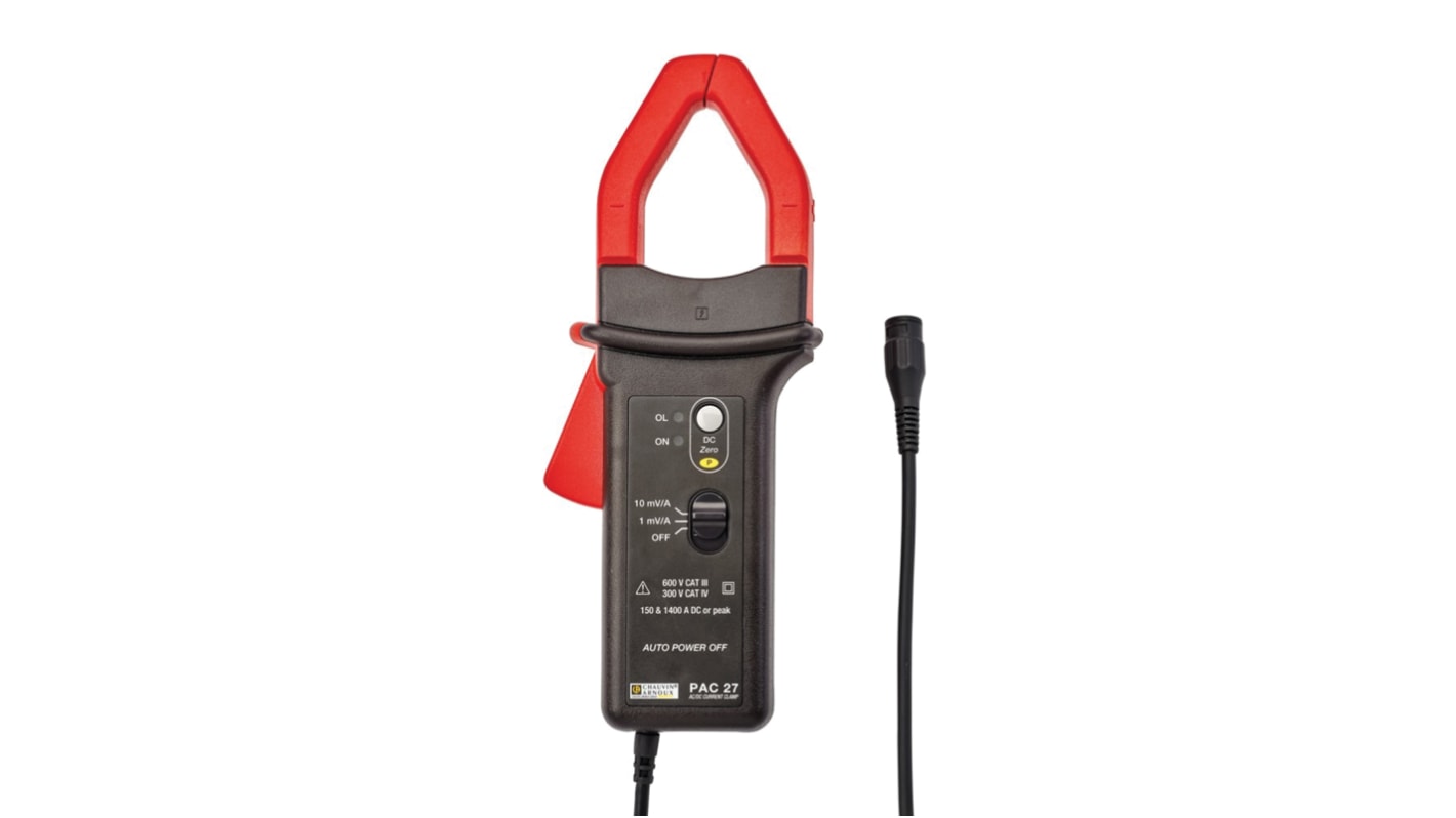 Pinza amperimétrica Chauvin Arnoux PAC 27, calibrado UKAS, para corriente hasta 1000A ac / 1400A dc