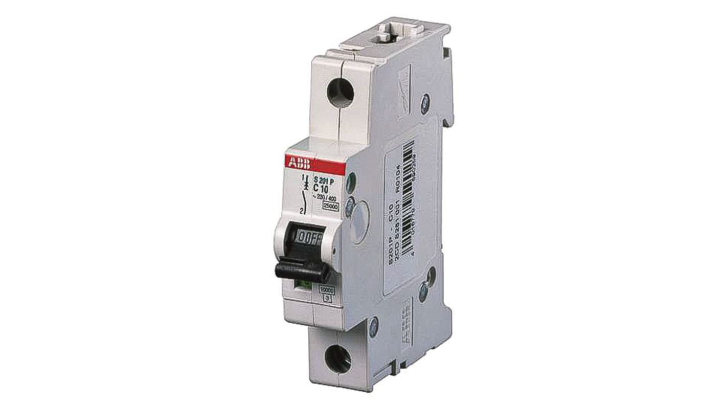 ABB System Pro M Compact S200P MCB, 1P, 6A Curve K, 230V AC, 25 kA Breaking Capacity