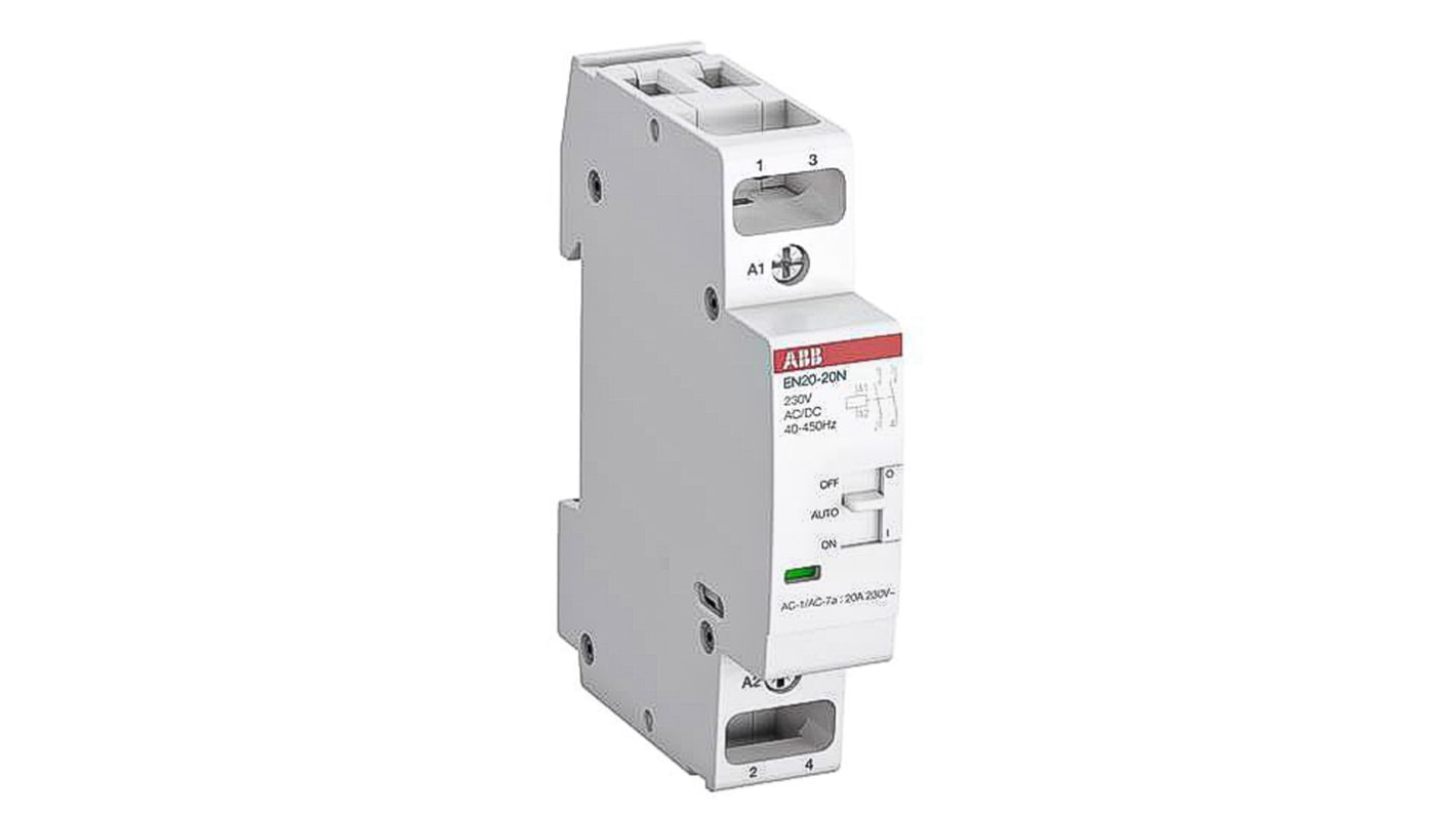 ABB ESBN EN20 Contactor, 230 V ac Coil, 2-Pole, 20 A, 4.6 kW, 2NO, 230 V ac/dc