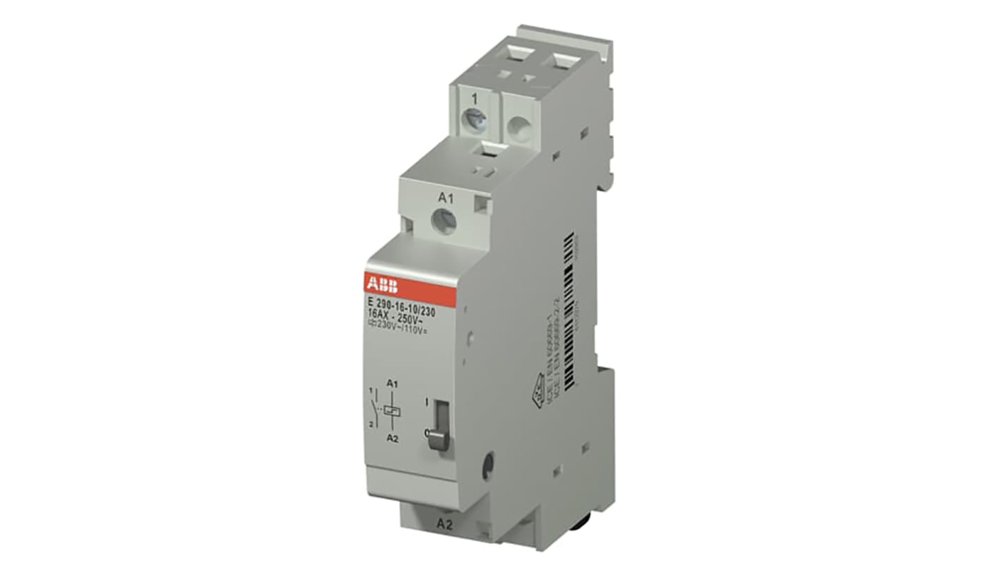 ABB DIN Rail Latching Relay, 110 V dc, 230 V ac Coil, 16A Switching Current, SPST