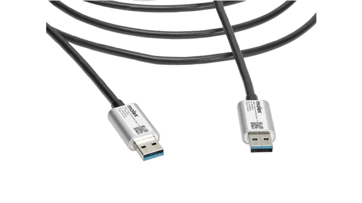 Molex USB 3.1 Cable, Male USB A to Male USB A Cable, 5m