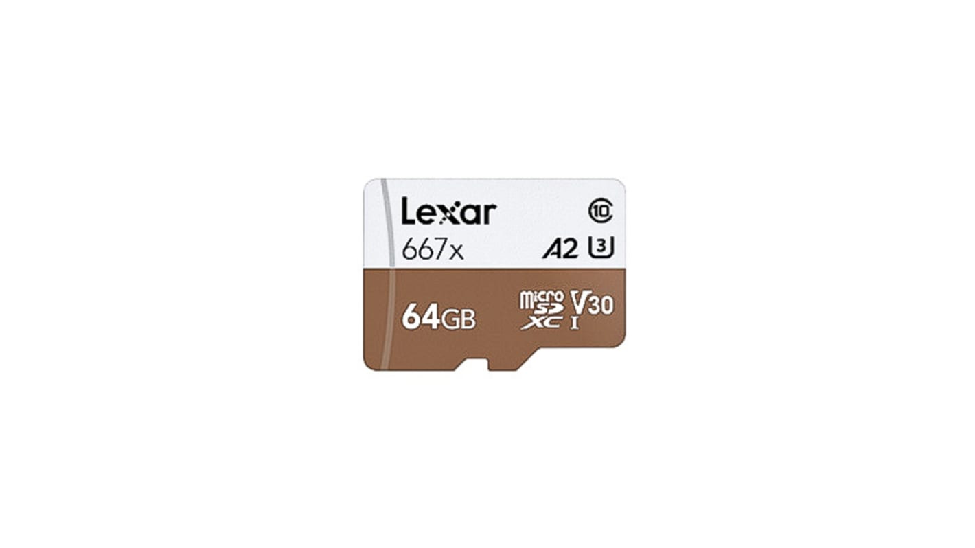 Lexar 64 GB MicroSDXC Micro SD Card, Class 10, UHS I (U3)