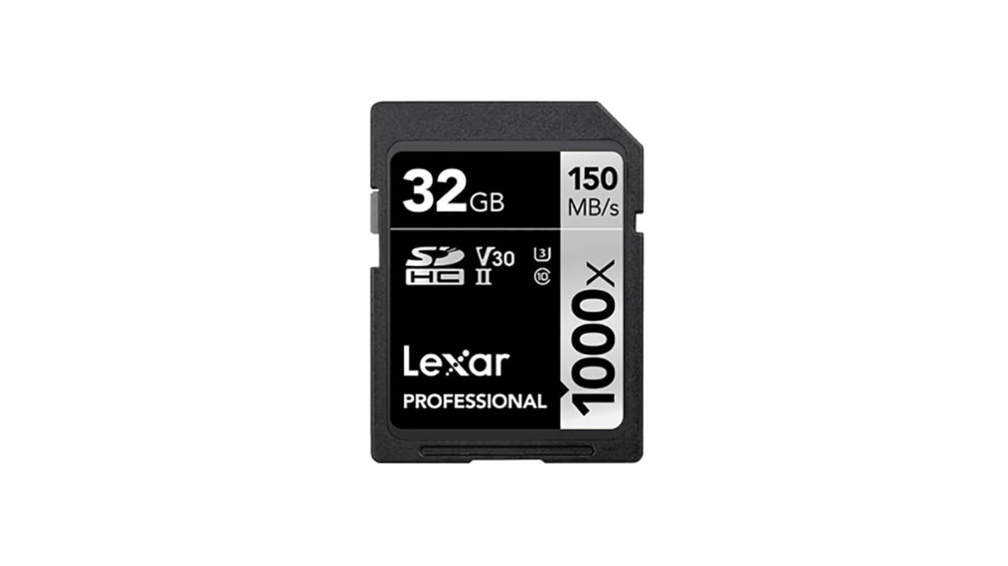 Lexar 32 GB SDHC SD Card, Class 10, Class 3, UHS-II