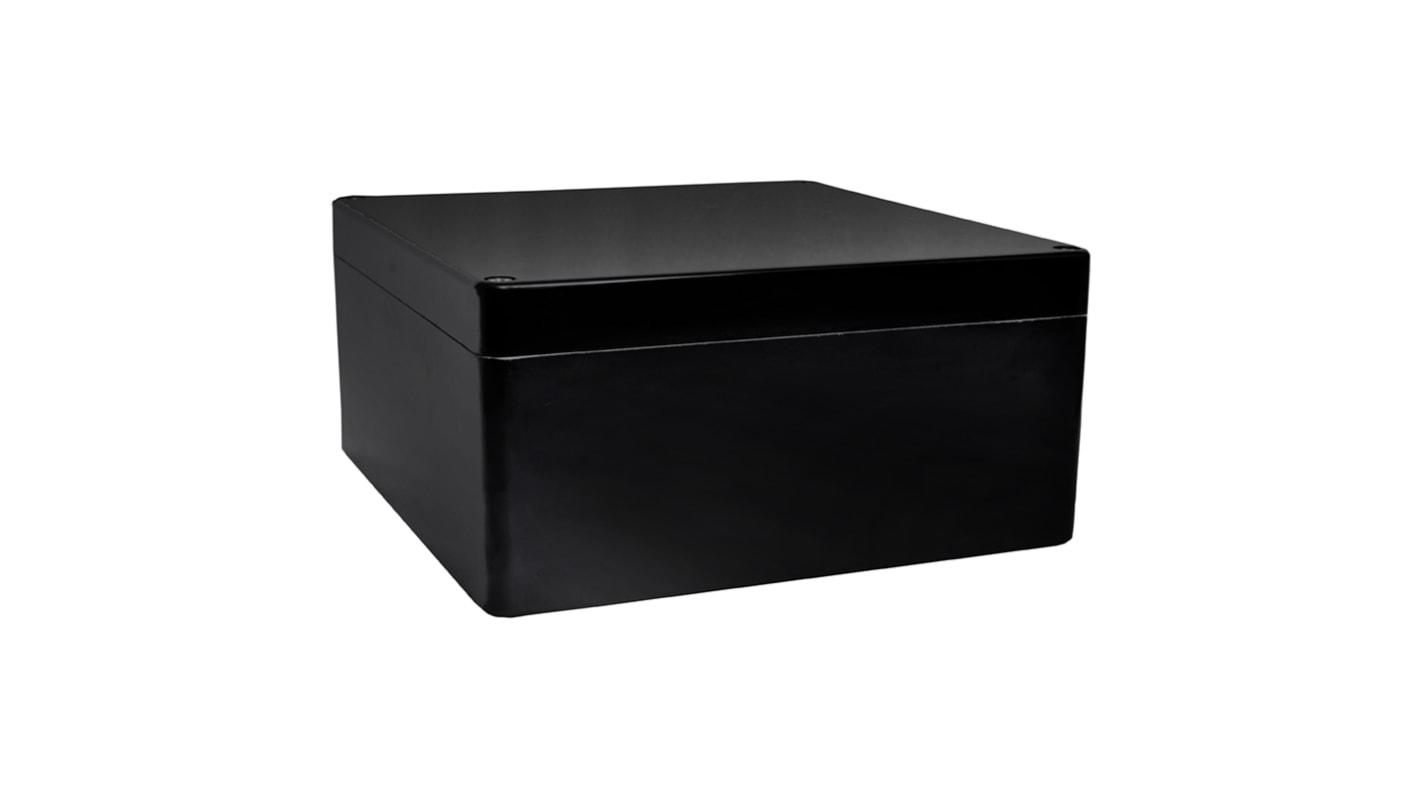 RS PRO Black Fibreglass Reinforced Polyester General Purpose Enclosure, IP66, IP67, IP68, Black Lid, 255 x 250 x 160mm