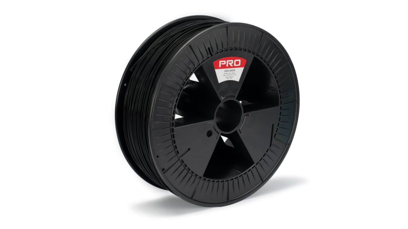 RS PRO 2.85mm Matte Black PLA Matt 3D Printer Filament, 2.3kg