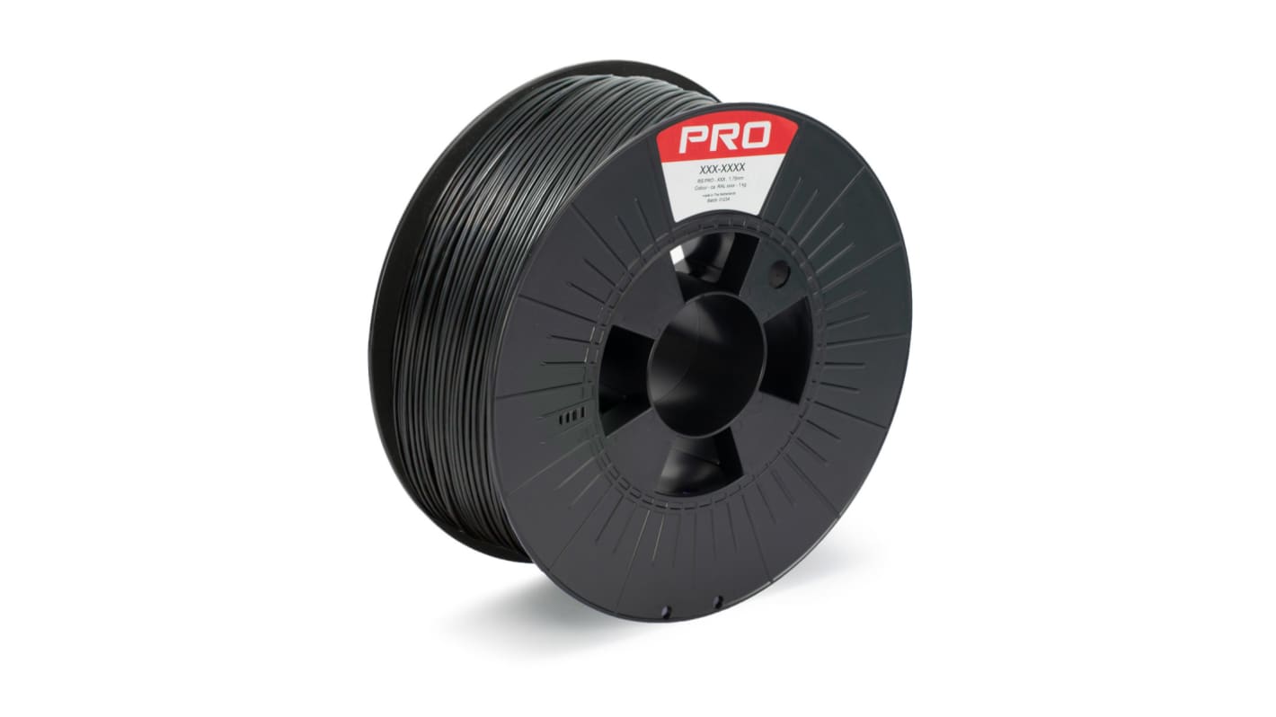 RS PRO 1.75mm Black FLEX 45 3D Printer Filament, 1kg