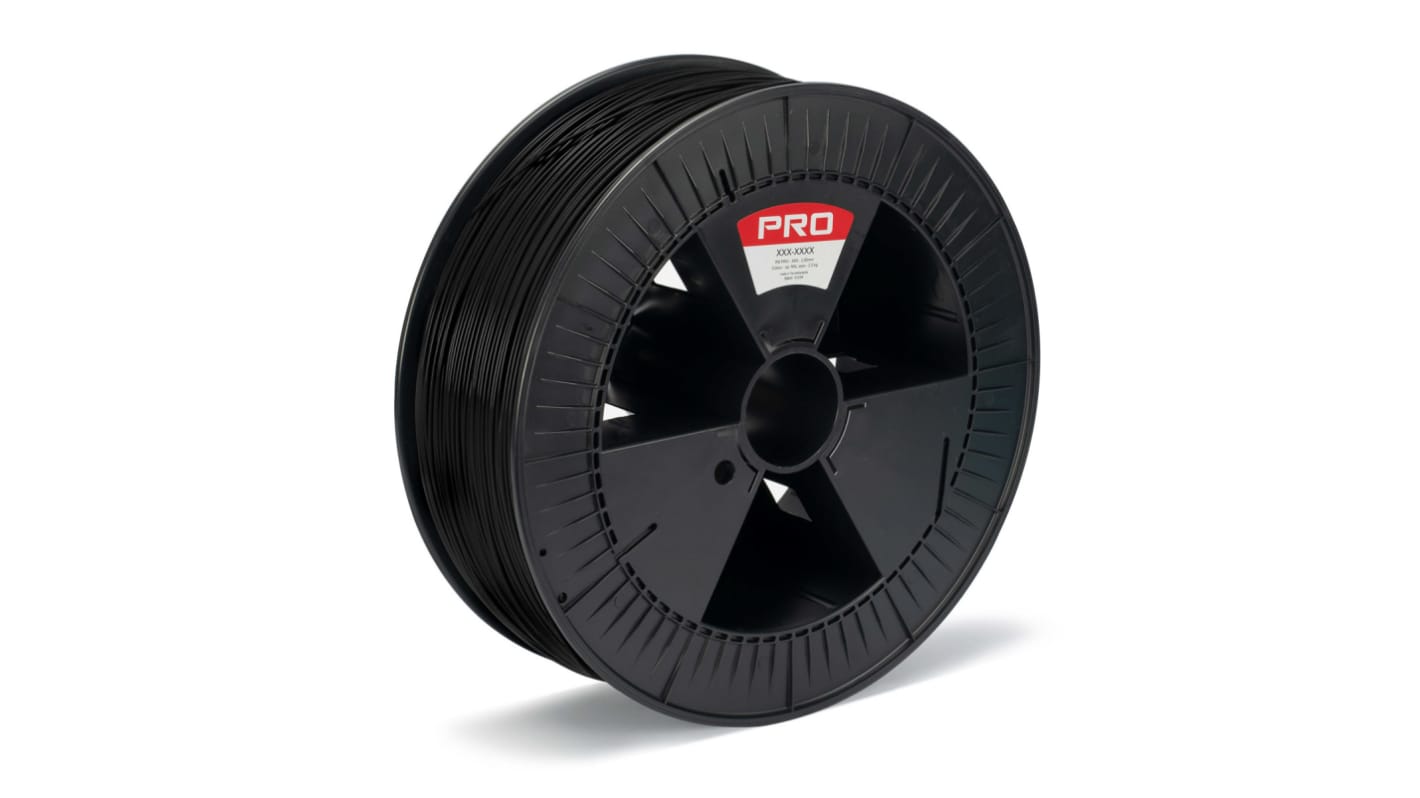 RS PRO 1.75mm Black ABS 3D Printer Filament, 2.3kg