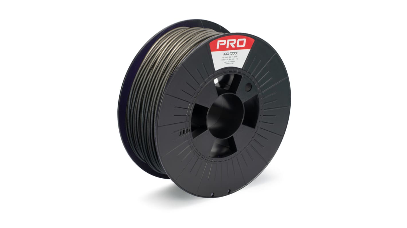 RS PRO 2.85mm Silver PLA 3D Printer Filament, 1kg