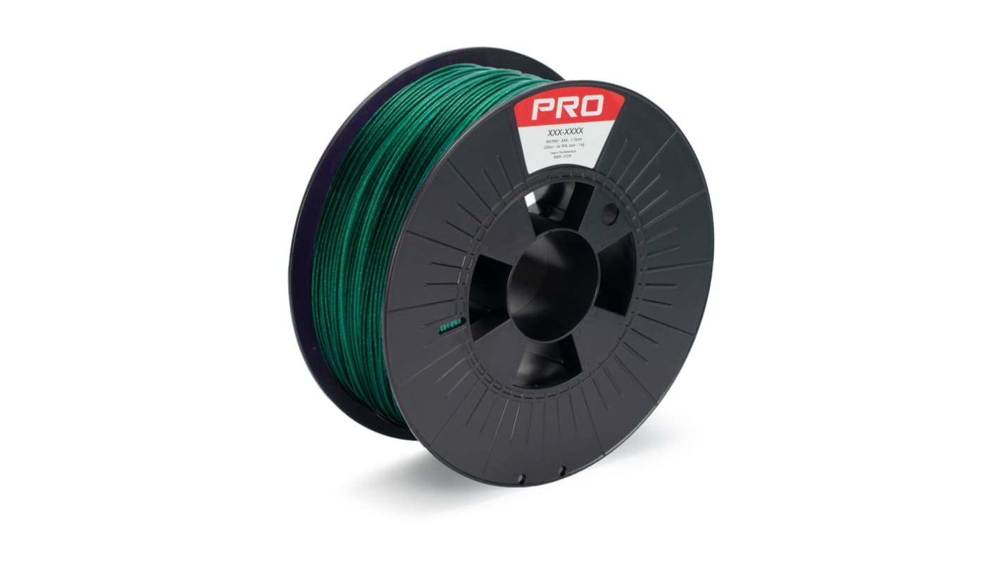 RS PRO 1.75mm Green PLA 3D Printer Filament, 1kg