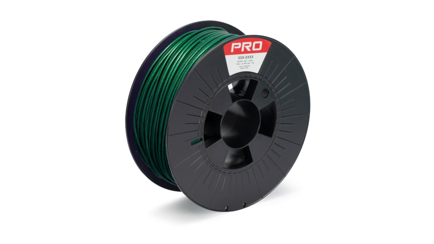 RS PRO 3D打印PLA材料, 2.85mm直径, FDM技术, 绿色, 1kg, 适用于台式3D打印机