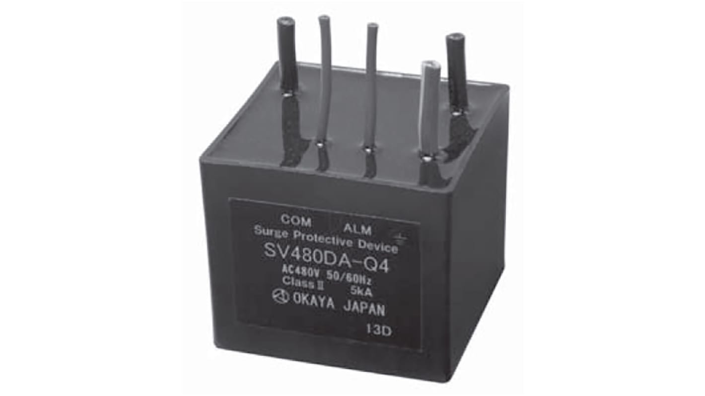 Okaya Electric Industries 1 Phase Surge Protector, 5kA, Surface Mount Mount