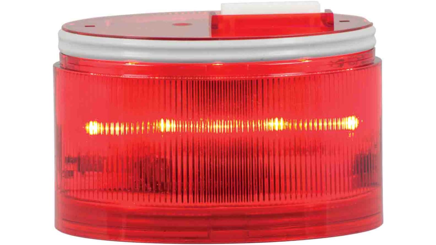 RS PRO LED闪灯元件, 24 V 交流/直流，240 V 交流电源, Φ70mm底座, 红色透镜