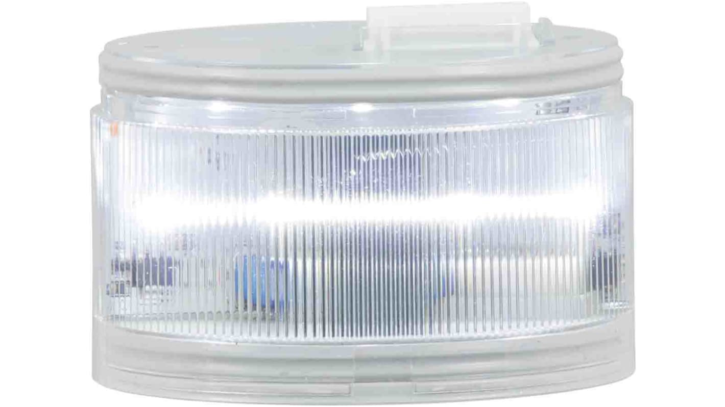 RS PRO LED闪灯元件, 24 V 交流/直流，240 V 交流电源, Φ70mm底座, 透明透镜