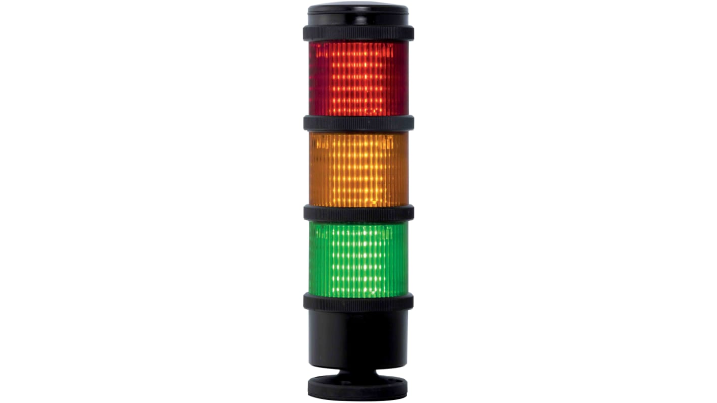 Columna de señalización RS PRO, LED Rojo/Verde/Ámbar, 110 V ac