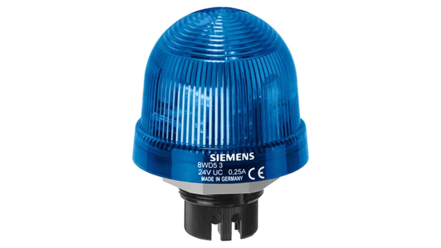 Siemens, LED Dauer Signalleuchte Blau, 24 V ac/dc, Ø 75mm x 96.5mm