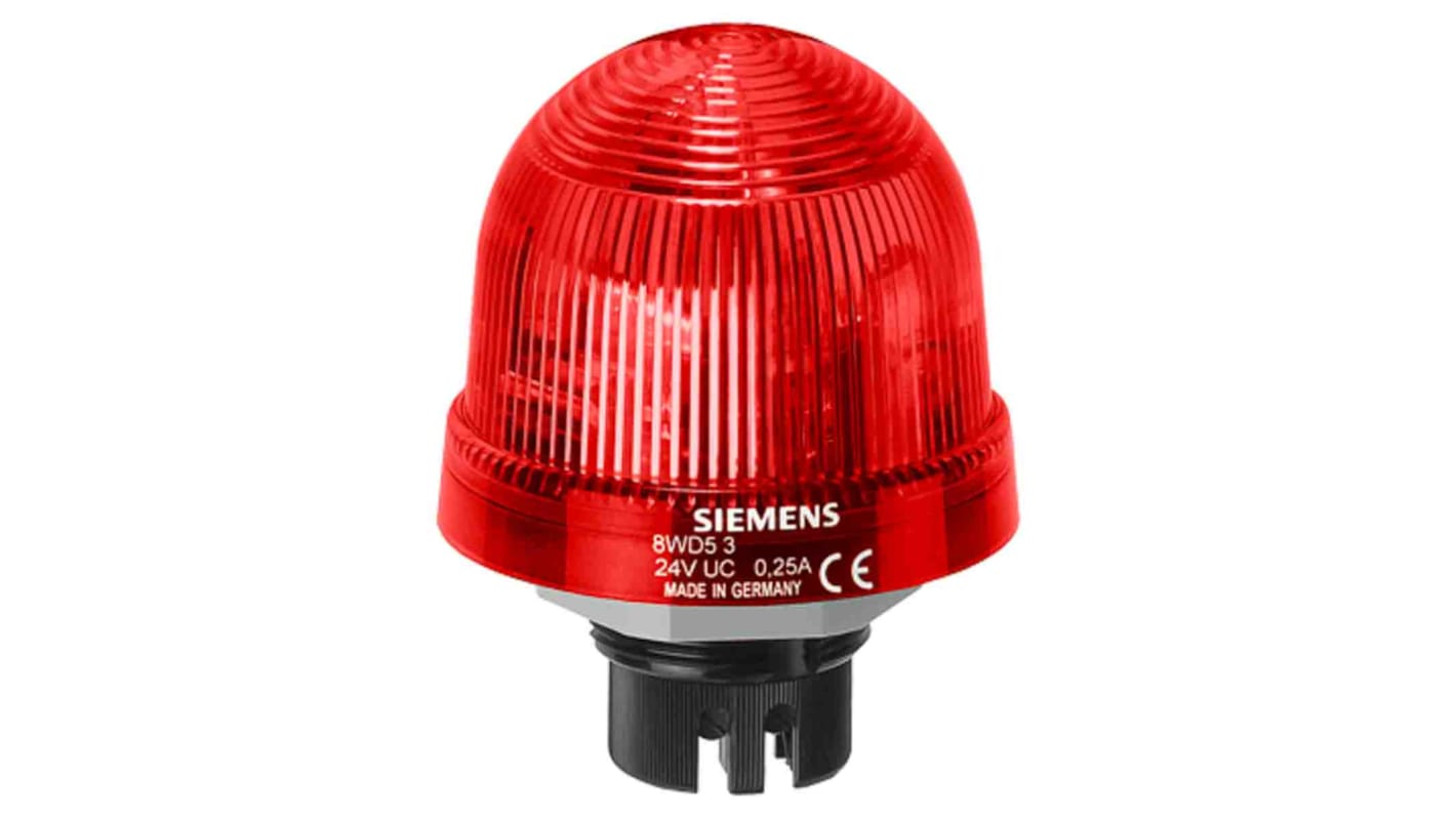 Siemens Signalleuchte Dauer-Licht Rot, 24 V ac/dc, 75mm x 96.5mm