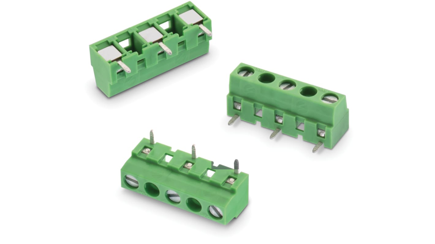 Wurth Elektronik 2418 基板用端子台, 14A, 1.6 kV ac 、 3 kV ac 、 300 V ac 、 750 V ac, 10mmピッチ, 1列, 8極