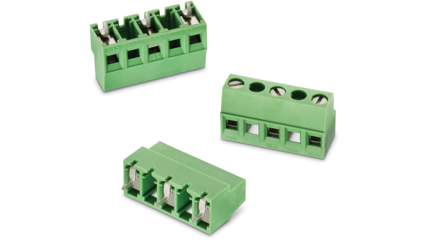 Wurth Elektronik 2426 Series PCB Terminal Block, 4-Contact, 10.16mm Pitch, PCB Mount, 1-Row, Solder Termination