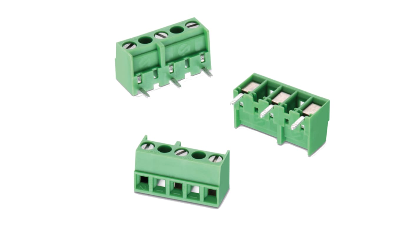 Wurth Elektronik 2432 基板用端子台, 10A, 1.6 kV 、 2.5 kV 、 300 V ac 、 450 V ac, 7mmピッチ, 1列, 8極