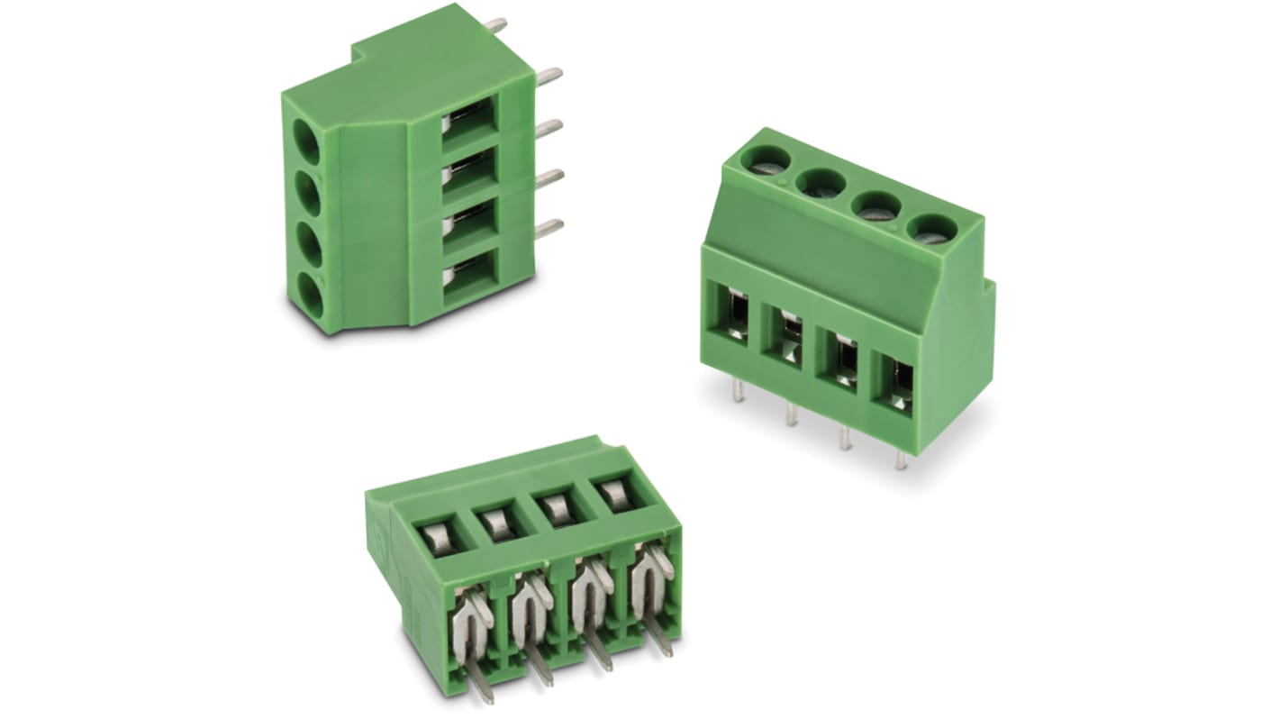 Wurth Elektronik 2455 Series PCB Terminal Block, 5-Contact, 5.08mm Pitch, PCB Mount, 1-Row, Solder Termination