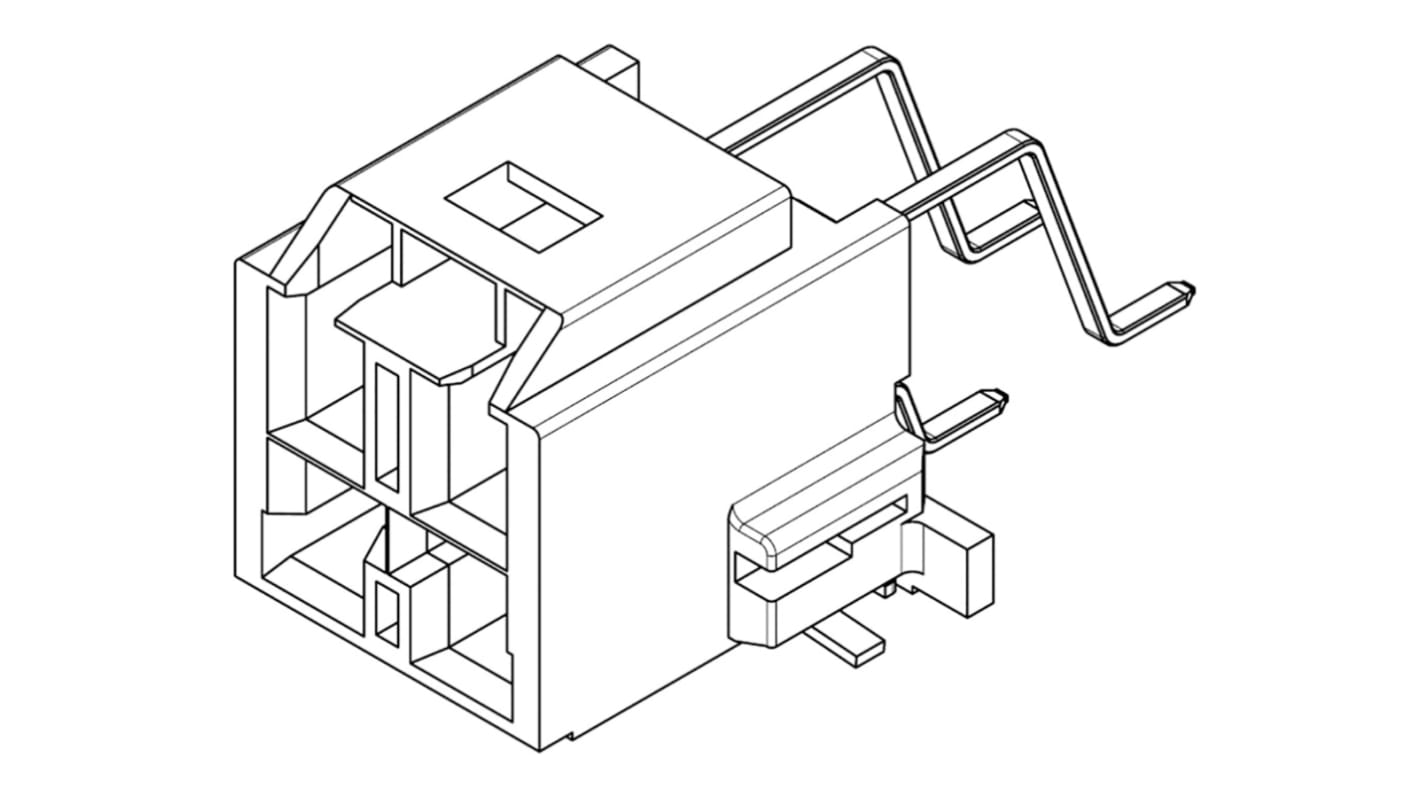 Molex CP-6.5 Series Right Angle Surface Mount PCB Header, 2 Contact(s), 6.5mm Pitch, 2 Row(s), Shrouded