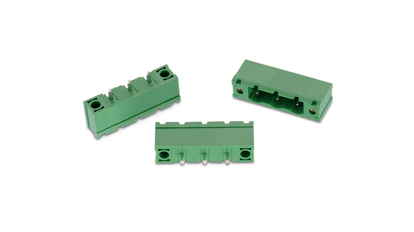Wurth Elektronik, 7.62mm Pitch, WR-TBL, 6 Way, , Pluggable Terminal Block, Header, PCB Mount, Solder Termination,