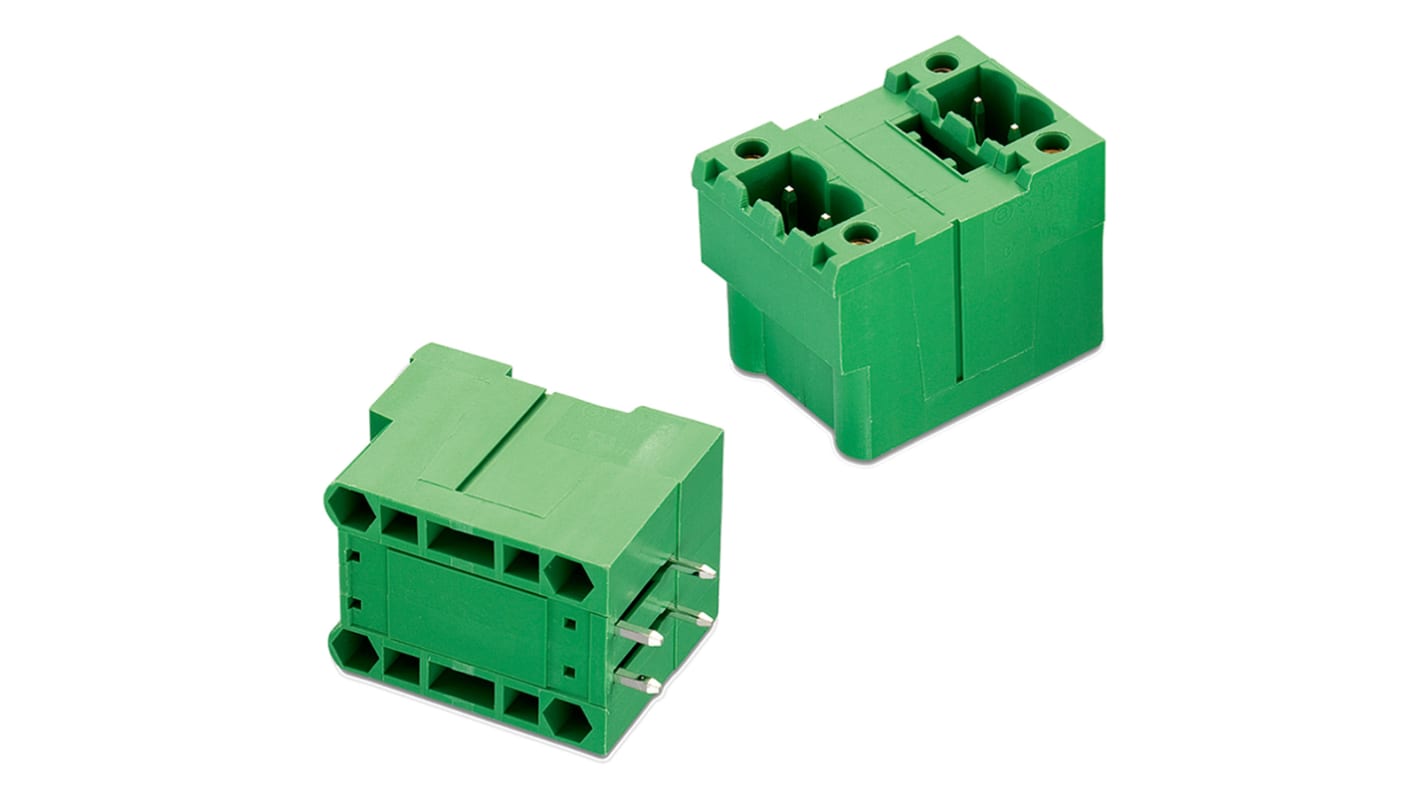 Wurth Elektronik 8p插拔式接线端子 直向排针, 5.08mm间距, 20.0A, 300.0 v, PCB安装, 焊接端接, WR-TBL系列