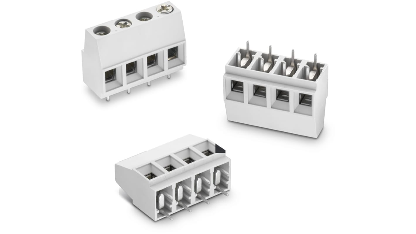 Wurth Elektronik PCB端子排, 10p, 10.16mm间距, 40A, 1.6 kV 交流、 3 kV 交流、 300 V 交流、 750 V 交流, THT安装, 焊接端接, 水平, 灰色, 2566系列
