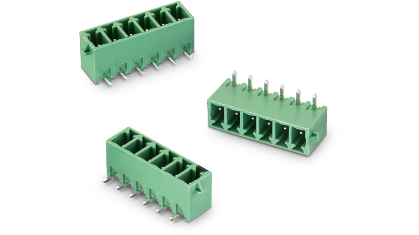 Wurth Elektronik 基板用端子台, 3053シリーズ, 3.81mmピッチ , 1列, 5極, 緑