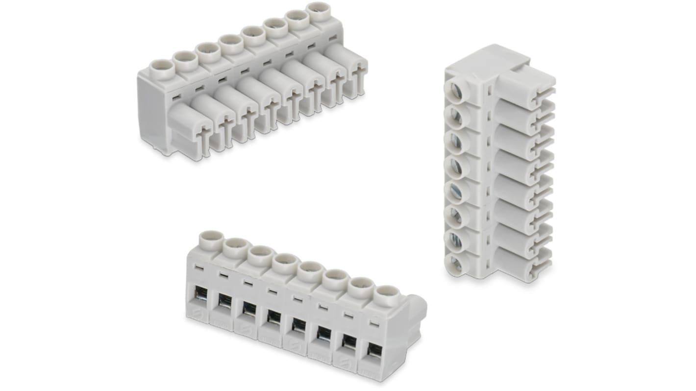 Wurth Elektronik, 5mm Pitch, 385, 9 Way, Pluggable Terminal Block, Plug, Cable Mount, Solder Termination, 691385700009