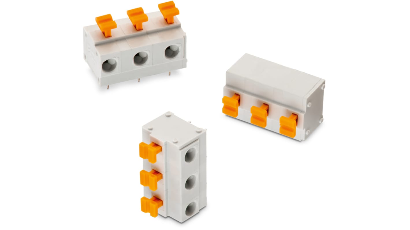 Wurth Elektronik 4119 Series PCB Terminal Block, 6-Contact, 7.5mm Pitch, Through Hole Mount, 1-Row, Solder Termination